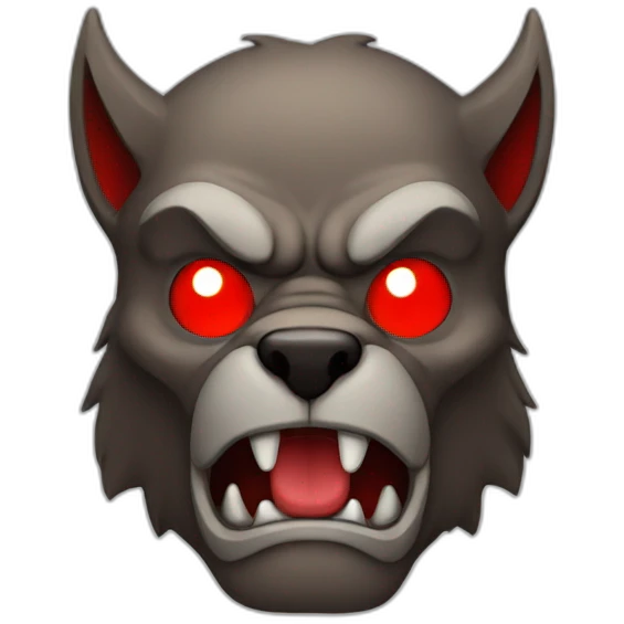 Muscular werewolf with red eyes emoji