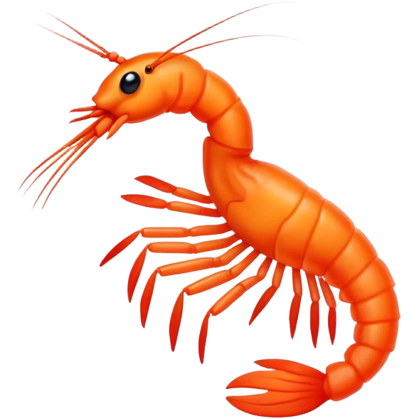 Happy shrimp emoji