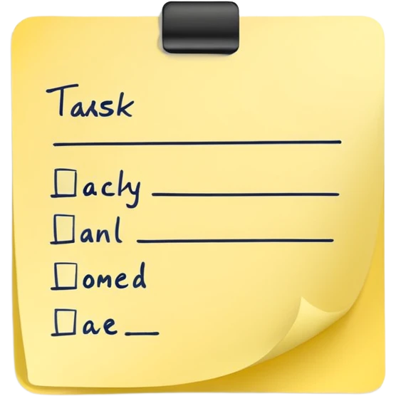 sticky note with tasks emoji