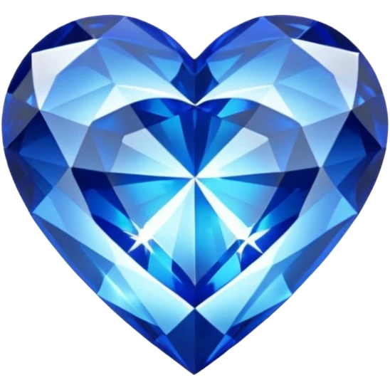 Deep blue crystal heart with diamond texture emoji
