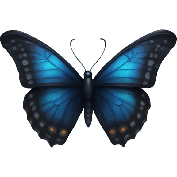 Black butterfly with blue shimmer on the wings   emoji