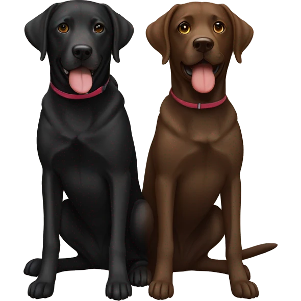 black lab and brown lab next to each other emoji
