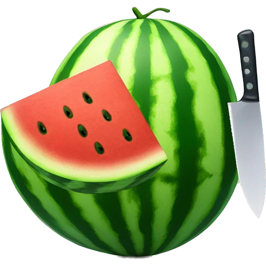 Watermelon with knife emoji