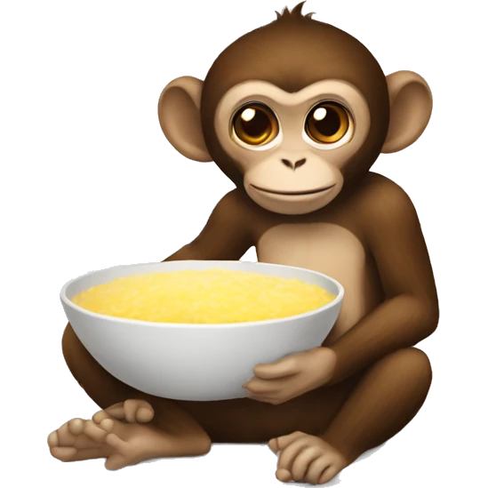 monkey with a bowl of fufu emoji