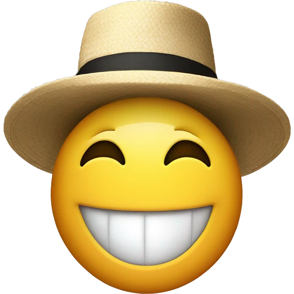 iPhone smiley with a japanese hat and japanese eyes laughing emoji