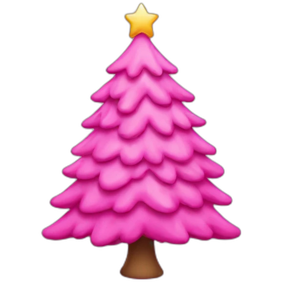 Pink Christmas tree emoji
