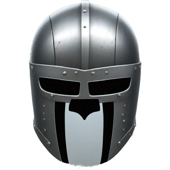 Knight helmet with punisher skull inside emoji