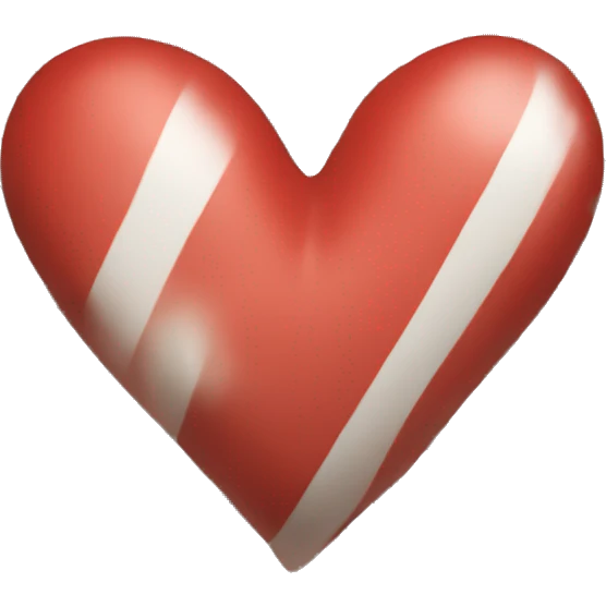 Heart with white and red stripes  emoji
