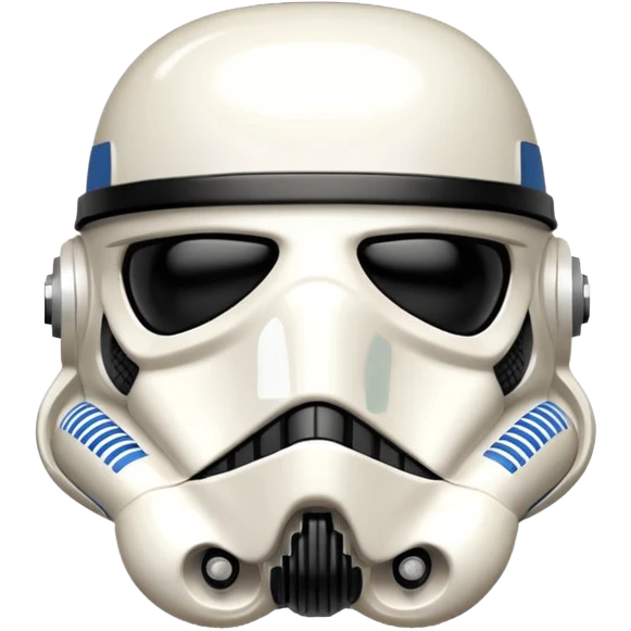 cartoon-style TK421 stormtrooper. Generate it to show the face has an expression like he made a mistake. Similar to a grimace face emoji