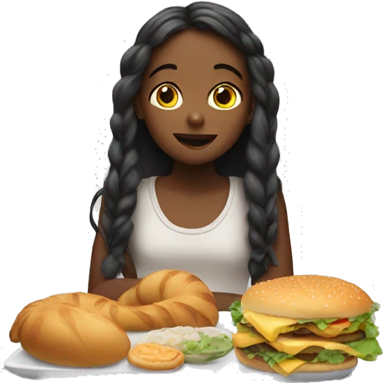 Girl dreaming of food emoji