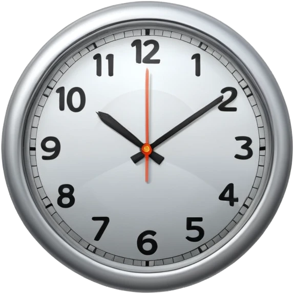 Create a round silver clock now. The time is 17:30 emoji