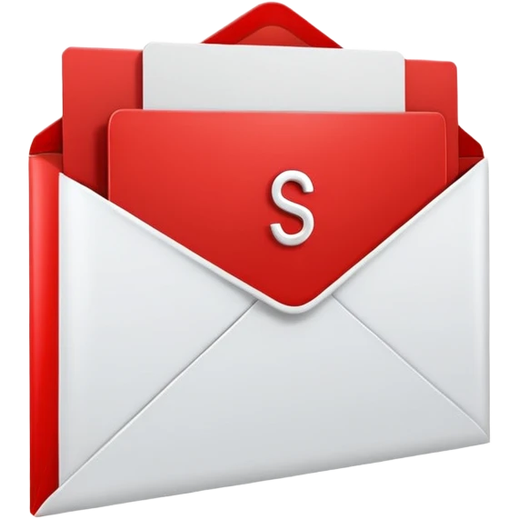 red envelope letter with white "S" logo emoji