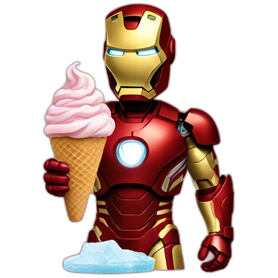 Iron man eating ice cream emoji