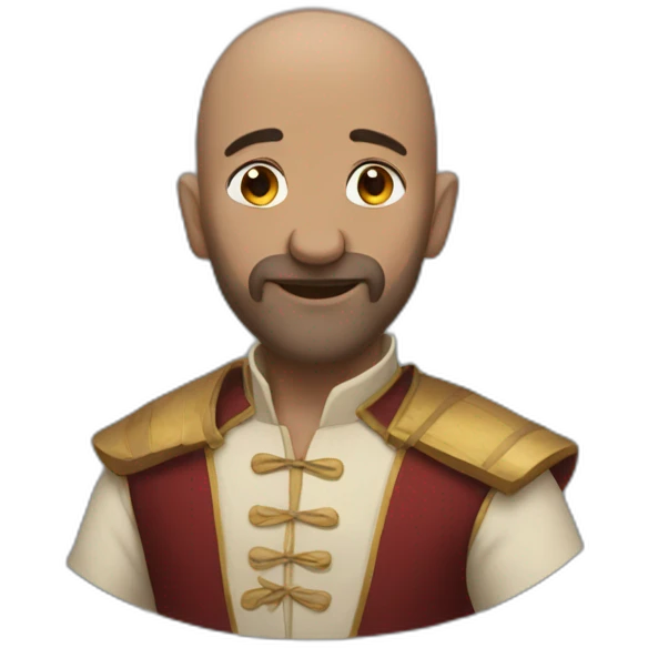 Man with bard and no hair emoji