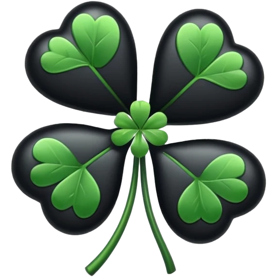 black 5 leaf clover emoji