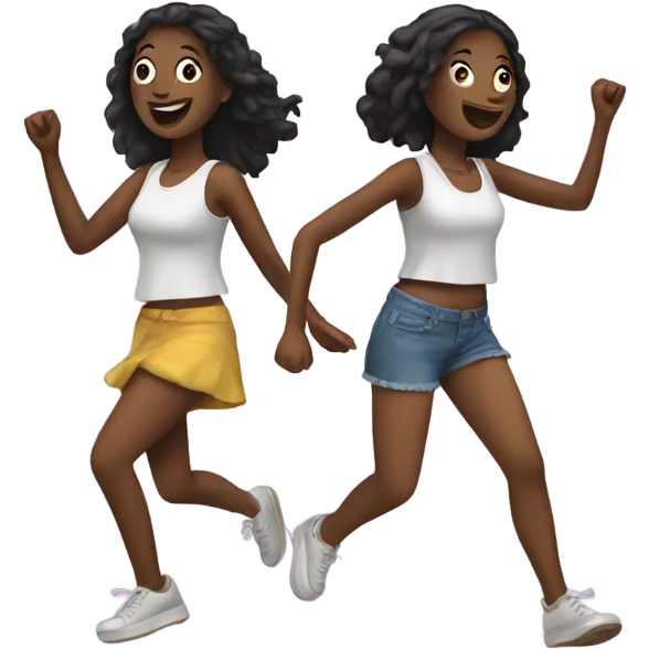 two girls raving  emoji