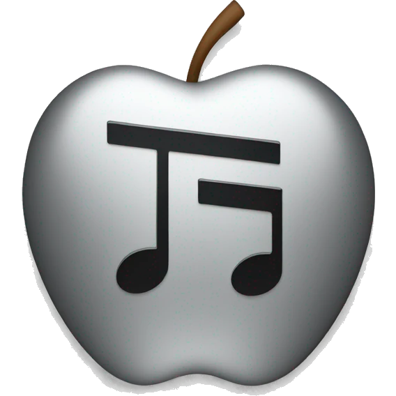 Apple Music logo come closer a bit with apple shape emoji
