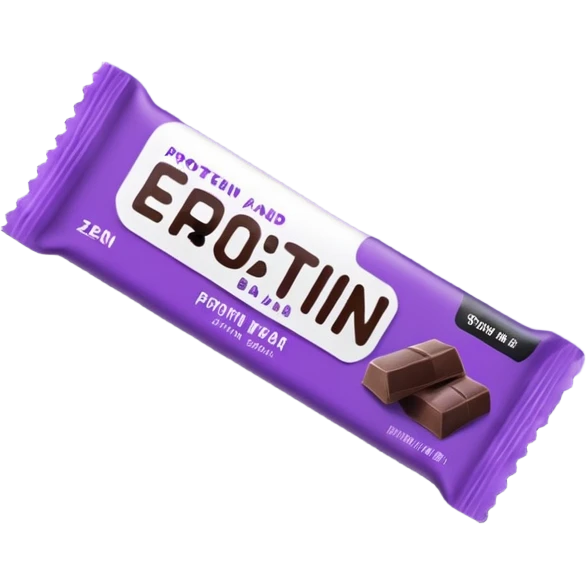 ESN black and purple protein bar packaging emoji