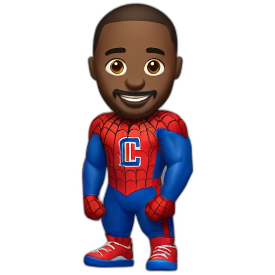 spidermen wearing la clippers jerssey emoji