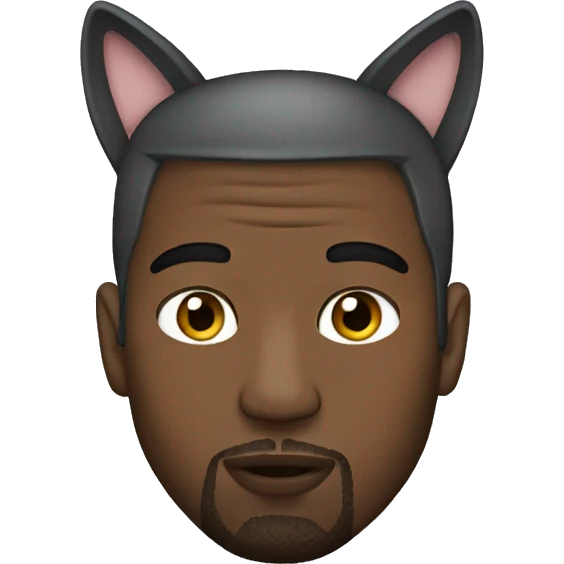kanye west wearing cat ears emoji