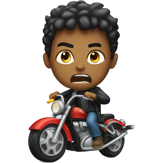 Angry boy with motorcycle emoji