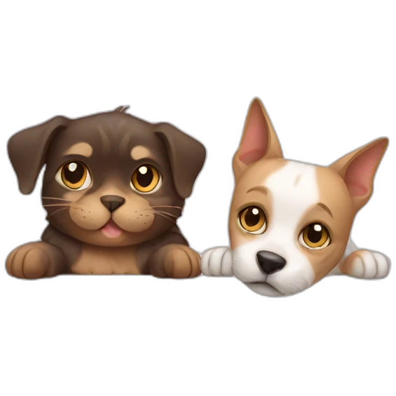 cat with dog  emoji