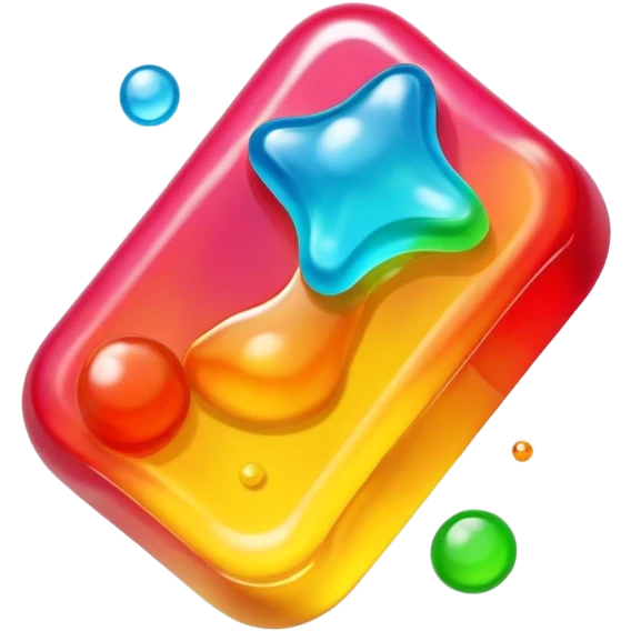 gusher gummy with visible liquid center bright colors emoji