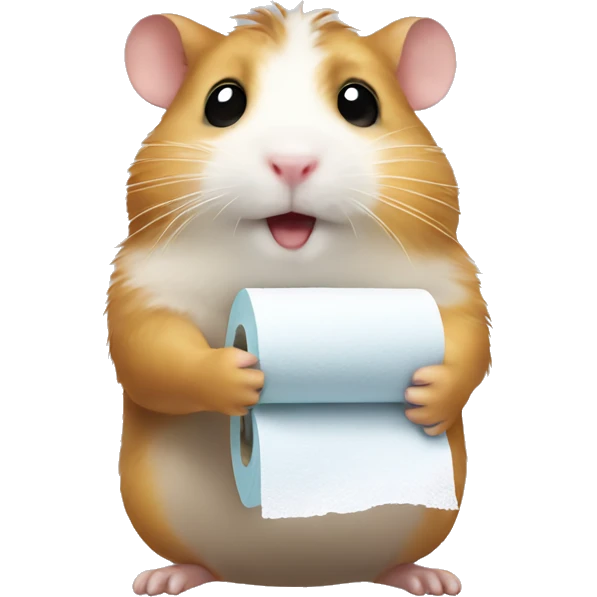 Hamster holding toilet paper emoji