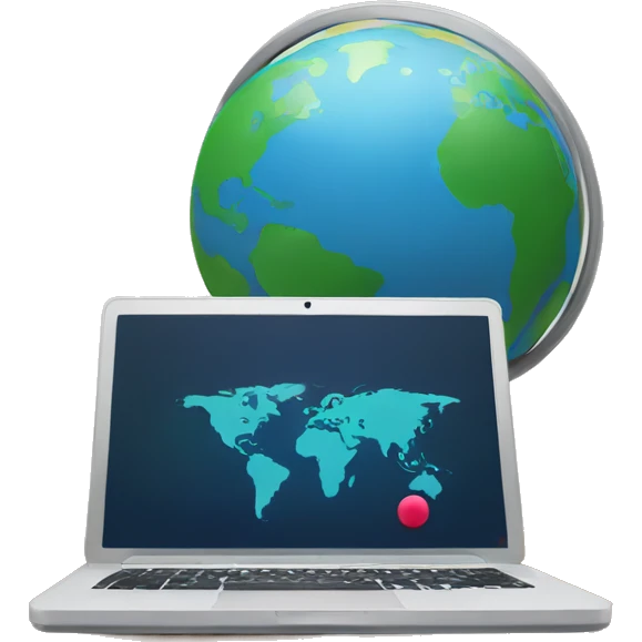 globe and laptop for working remote slack status emoji