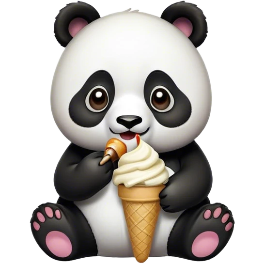 Panda comiendo elado emoji