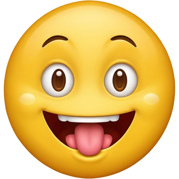 yellow emoji face with crazy eyes emerging from face and tongue sticking out wildly  emoji