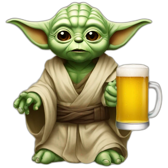 Yoda whith beer emoji