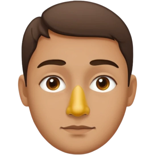 Paint on only nose, half body, shape face. emoji