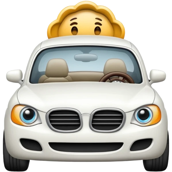Auto blanco yendo al cine emoji