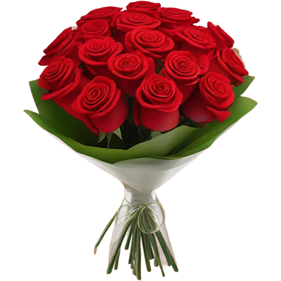 Bouquet of red roses in luxurious package for Valentine’s Day  emoji