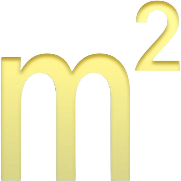 Un icono de emoji  geométrico que represente el área cuadrada (m²). emoji