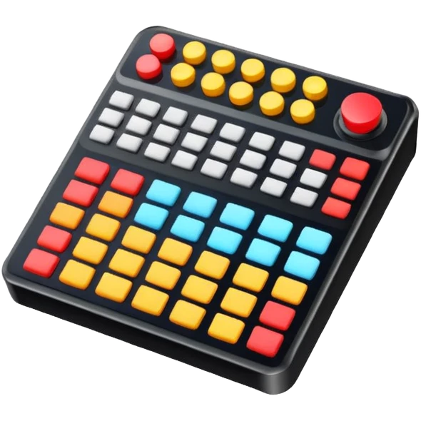 drum machine with colorful buttons emoji