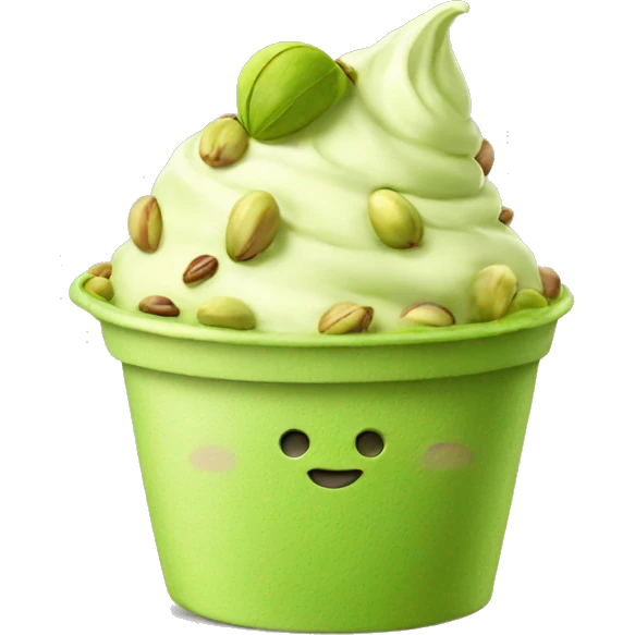 Huge pistachio ice cream with pistachio nuts emoji