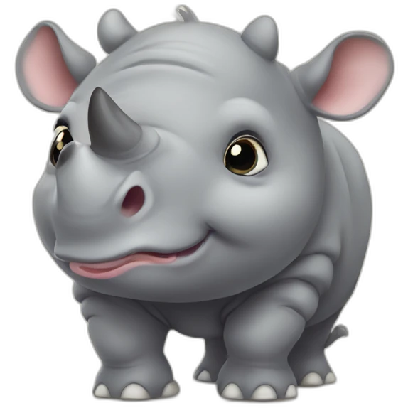 Cute little chubby Rhino emoji