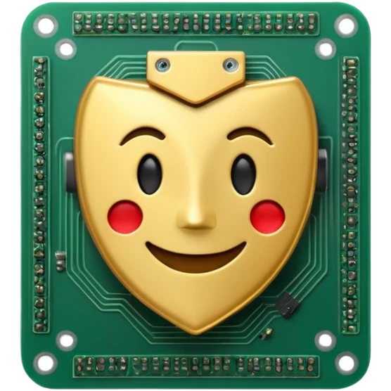 chip with a smiling face representing AI emoji