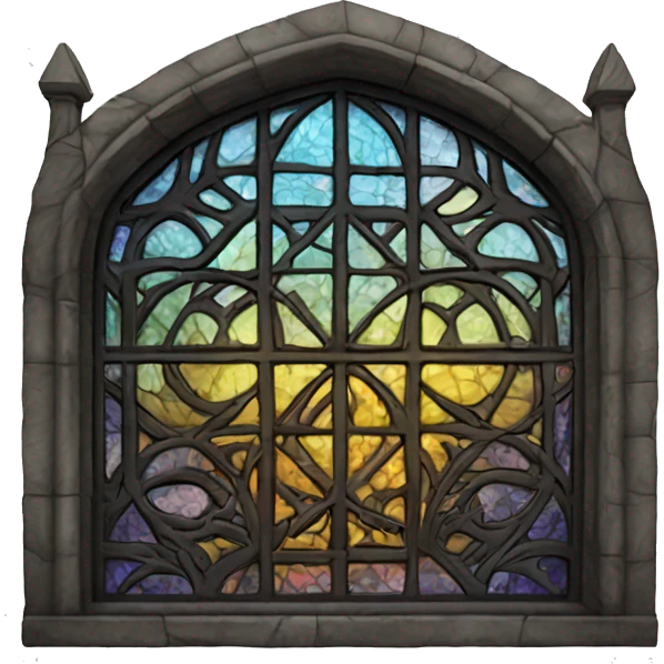 black stained glass window emoji