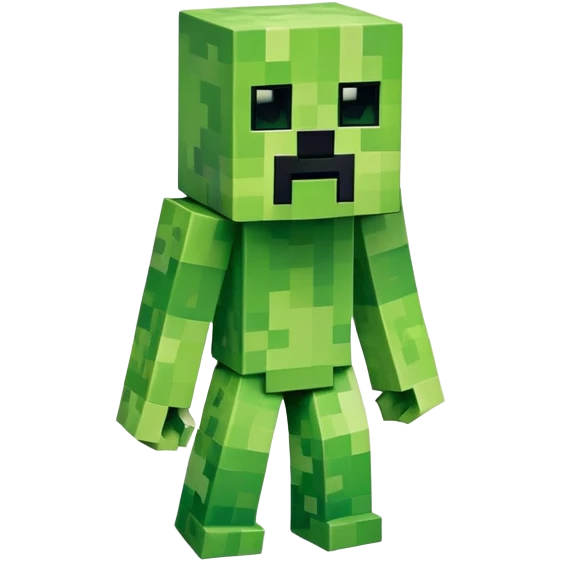 Minecraft Creeper full body, green pixelated monster emoji