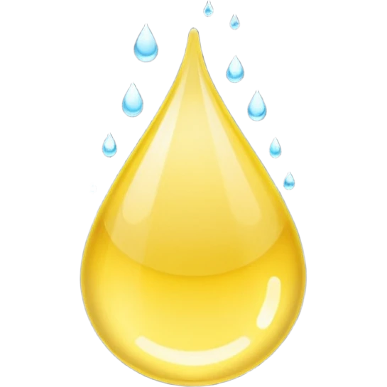 Yellow Drop of Water with no eyes, nose, mouth  emoji
