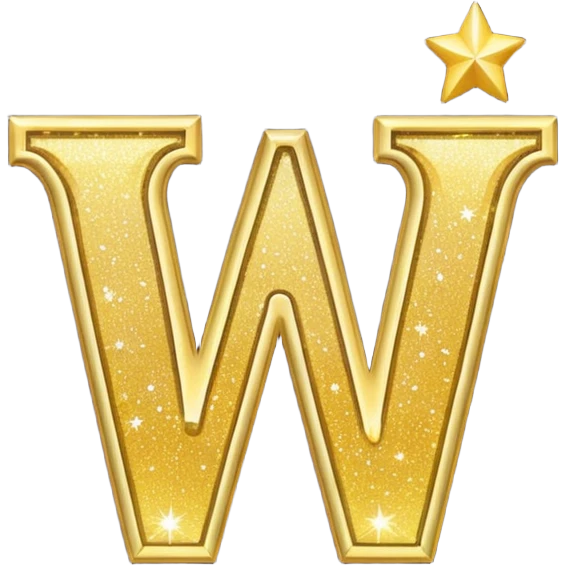 The word wonderful with glitter emoji