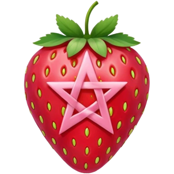 Strawberry with light pink pentacle  emoji