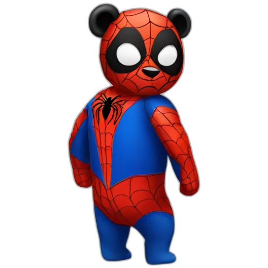 Panda dressed as spiderman emoji