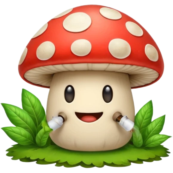Happy mushroom smoking emoji