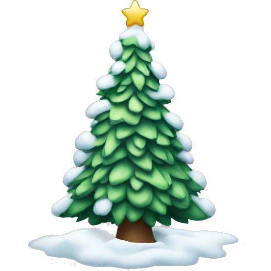 christmas tree with snow emoji