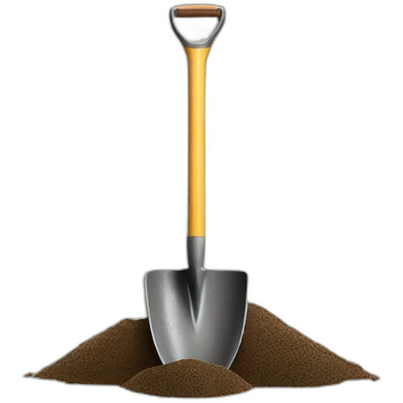 Shovel and dirt emoji