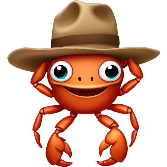 Crab with cow boy hat emoji